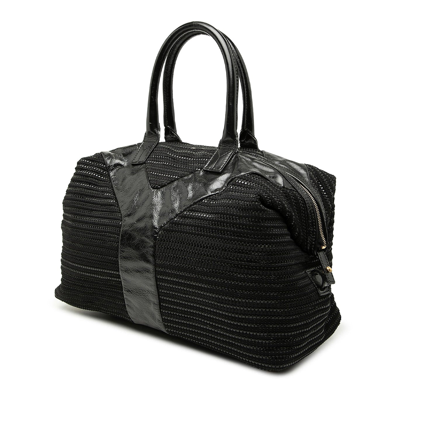 Saint Laurent Textured Fabric and Patent Easy Y Tote