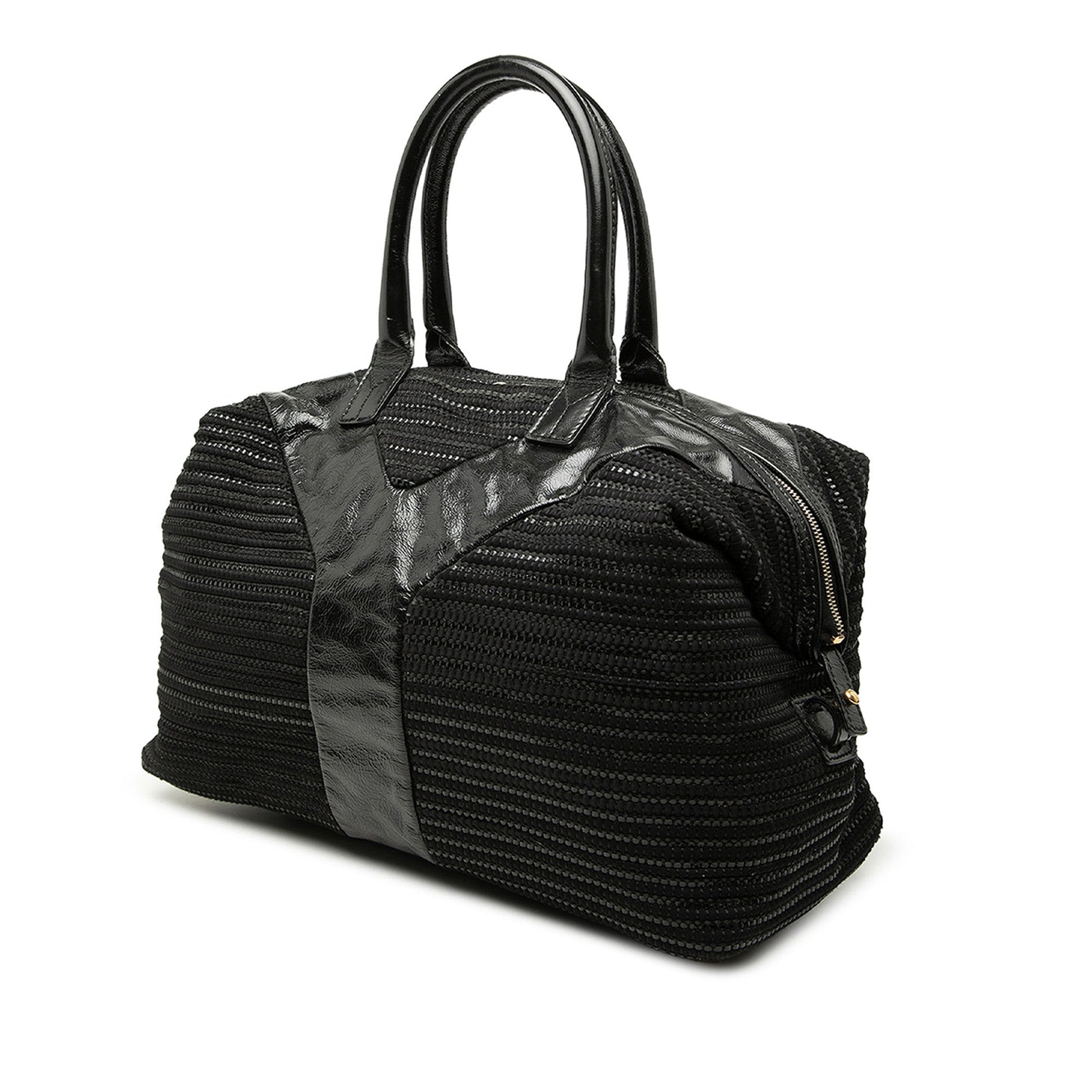 Saint Laurent Textured Fabric and Patent Easy Y Tote