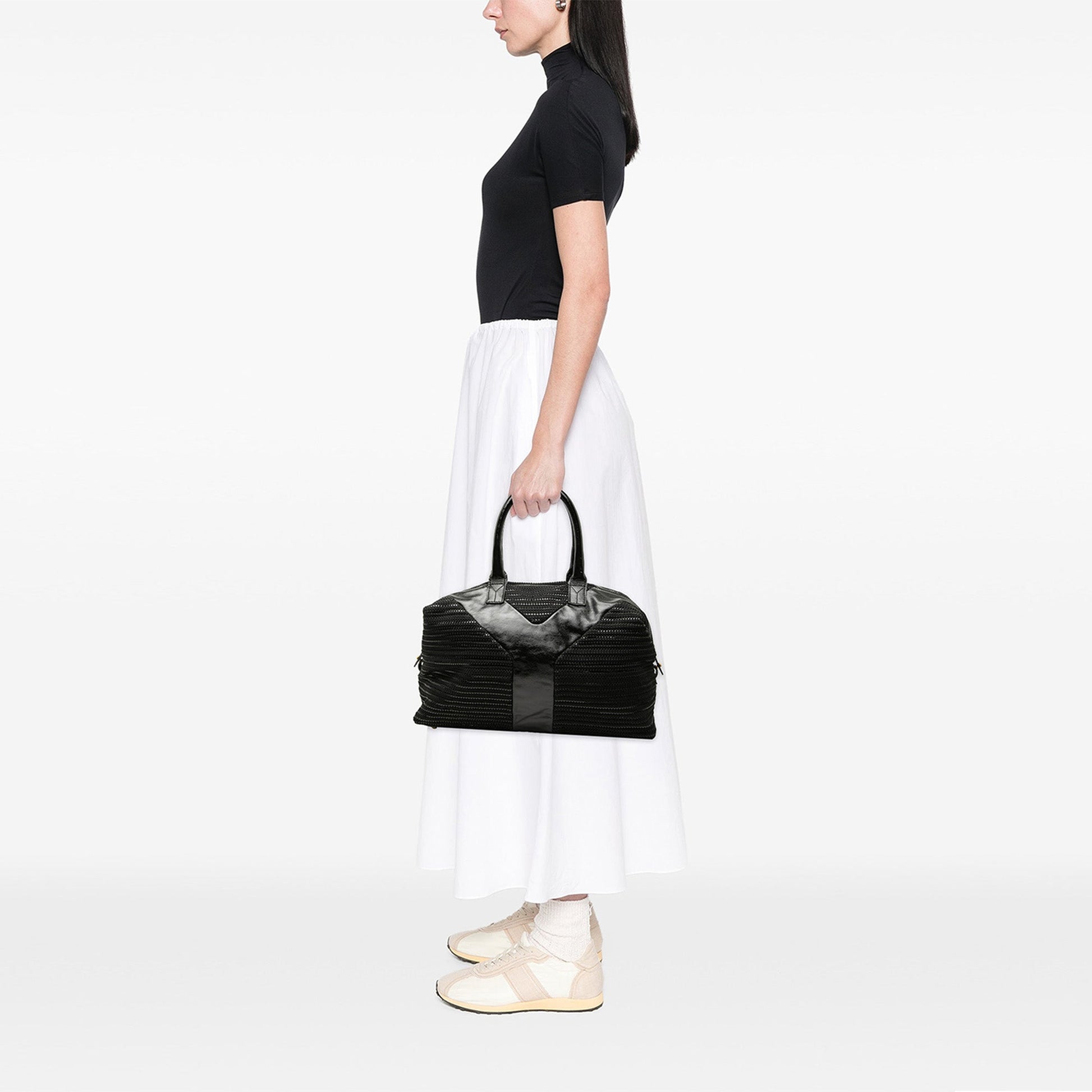 Saint Laurent Textured Fabric and Patent Easy Y Tote
