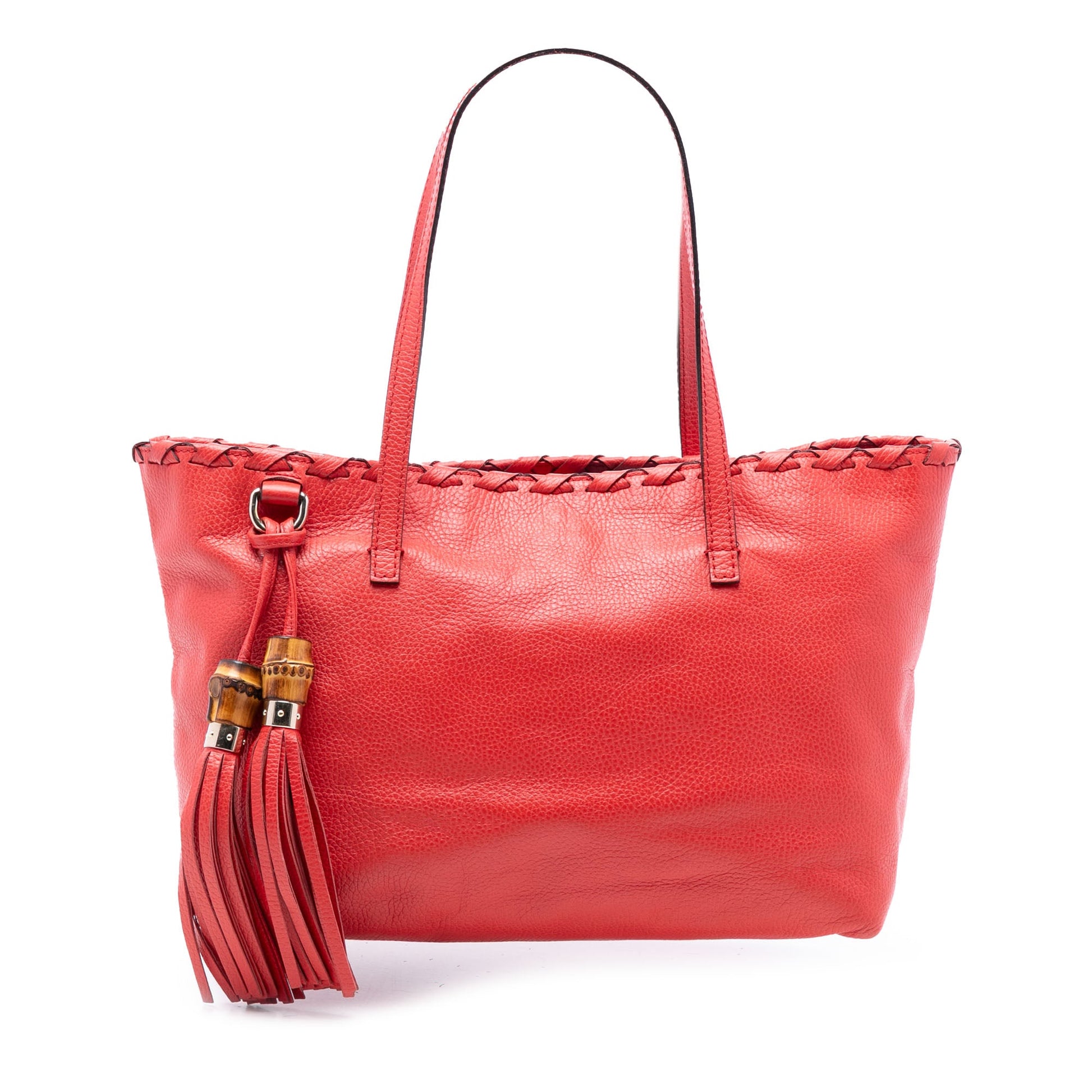 Gucci Leather Bamboo Tassel Tote
