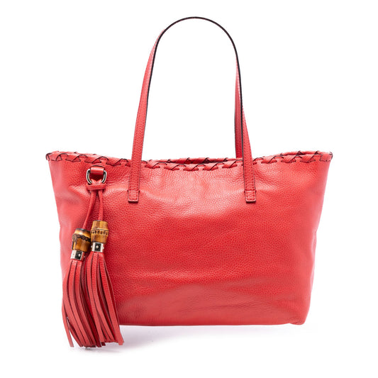 Gucci Leather Bamboo Tassel Tote