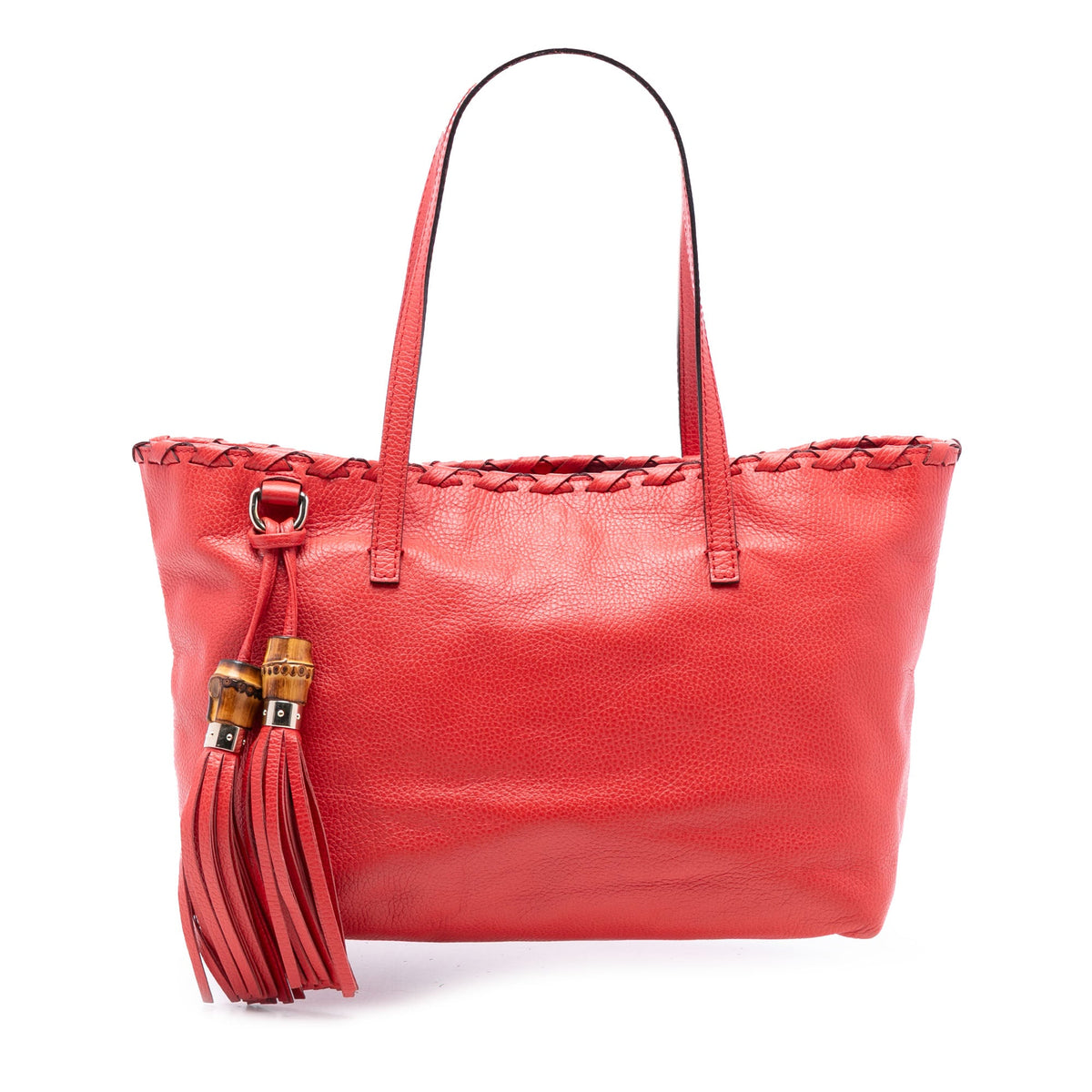 Gucci Leather Bamboo Tassel Tote