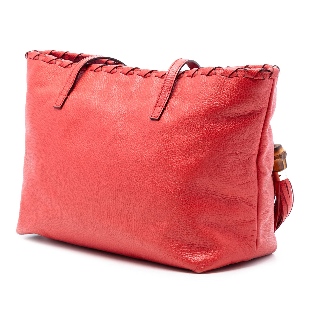 Gucci Leather Bamboo Tassel Tote