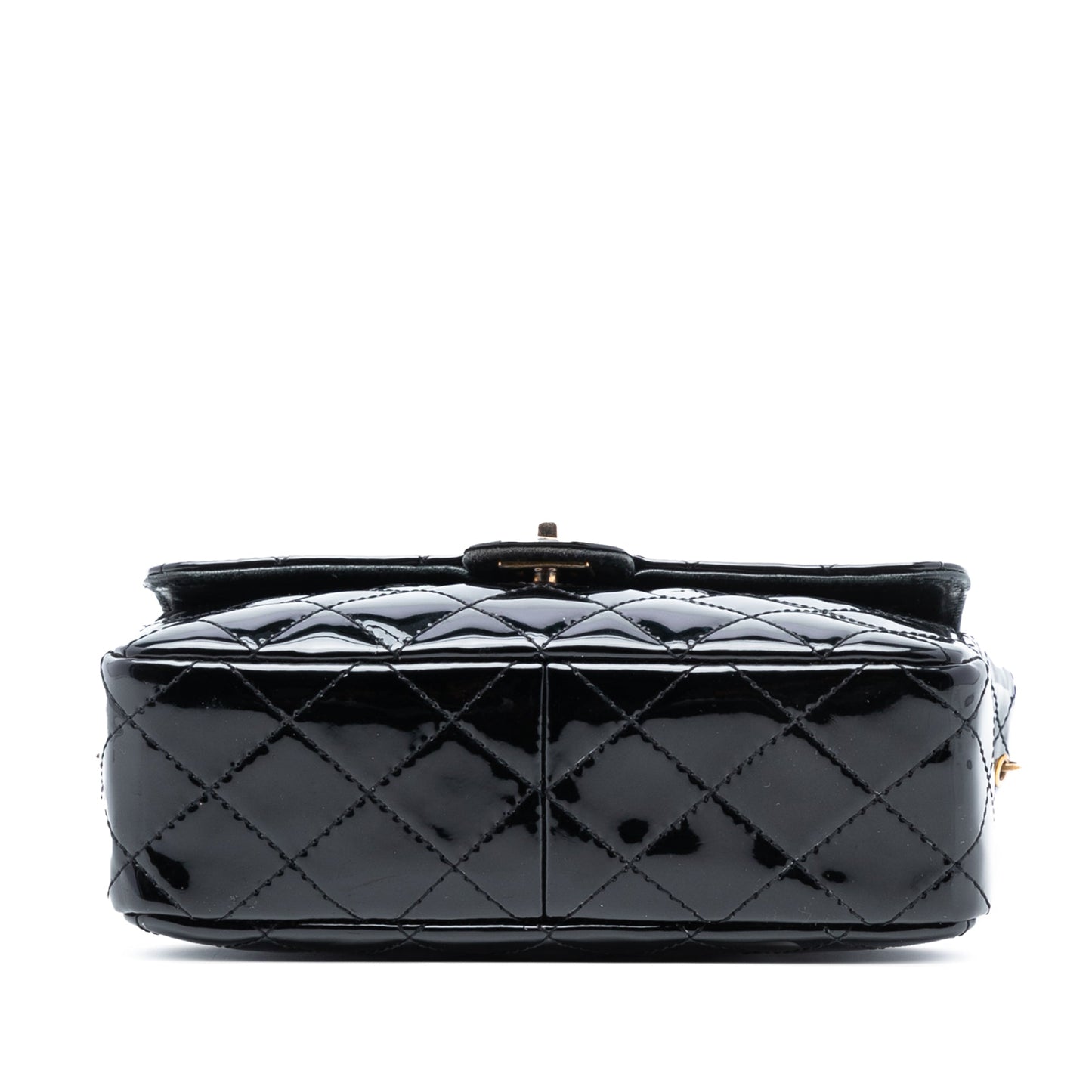 Chanel CC Quilted Patent Straight Single Flap