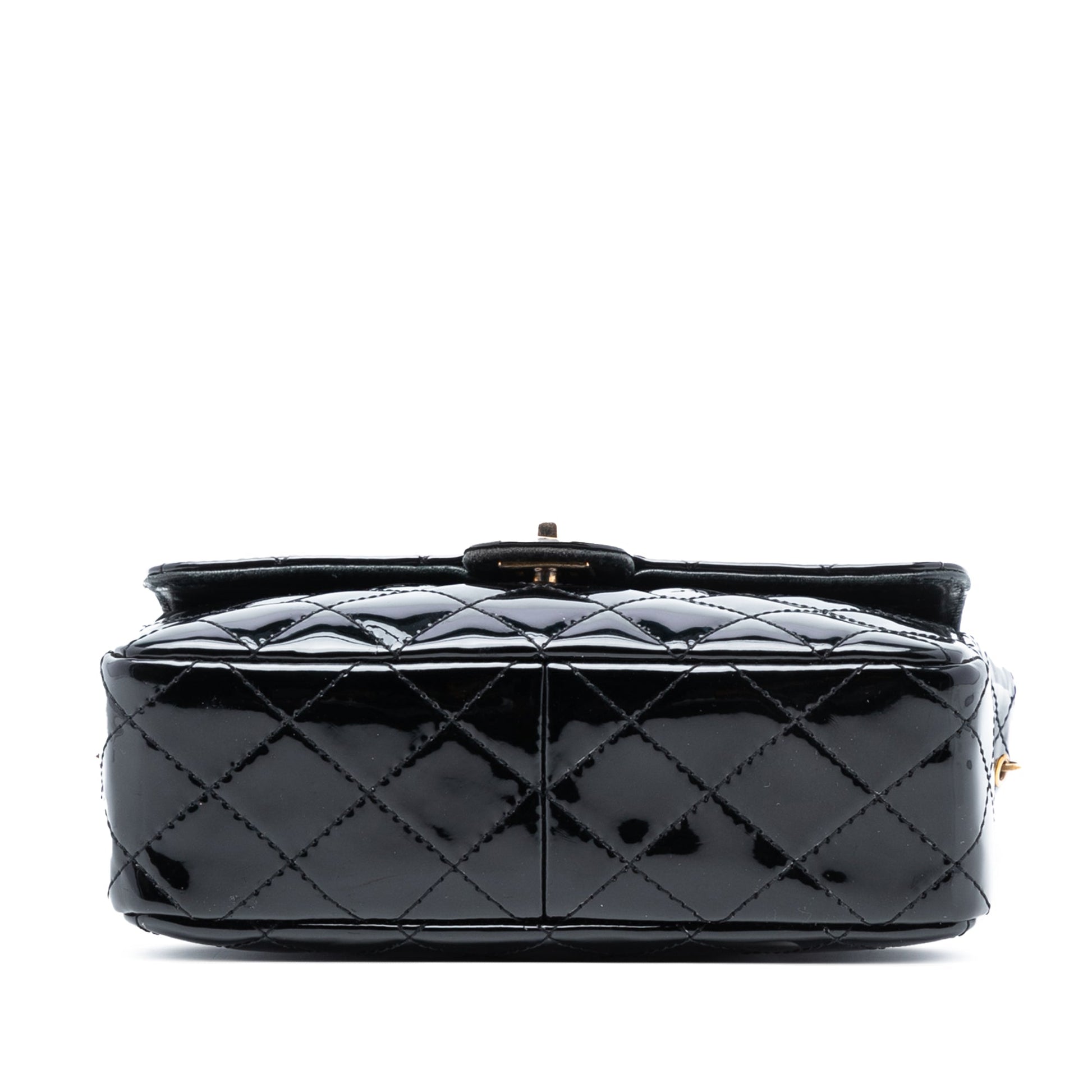 Chanel CC Quilted Patent Straight Single Flap