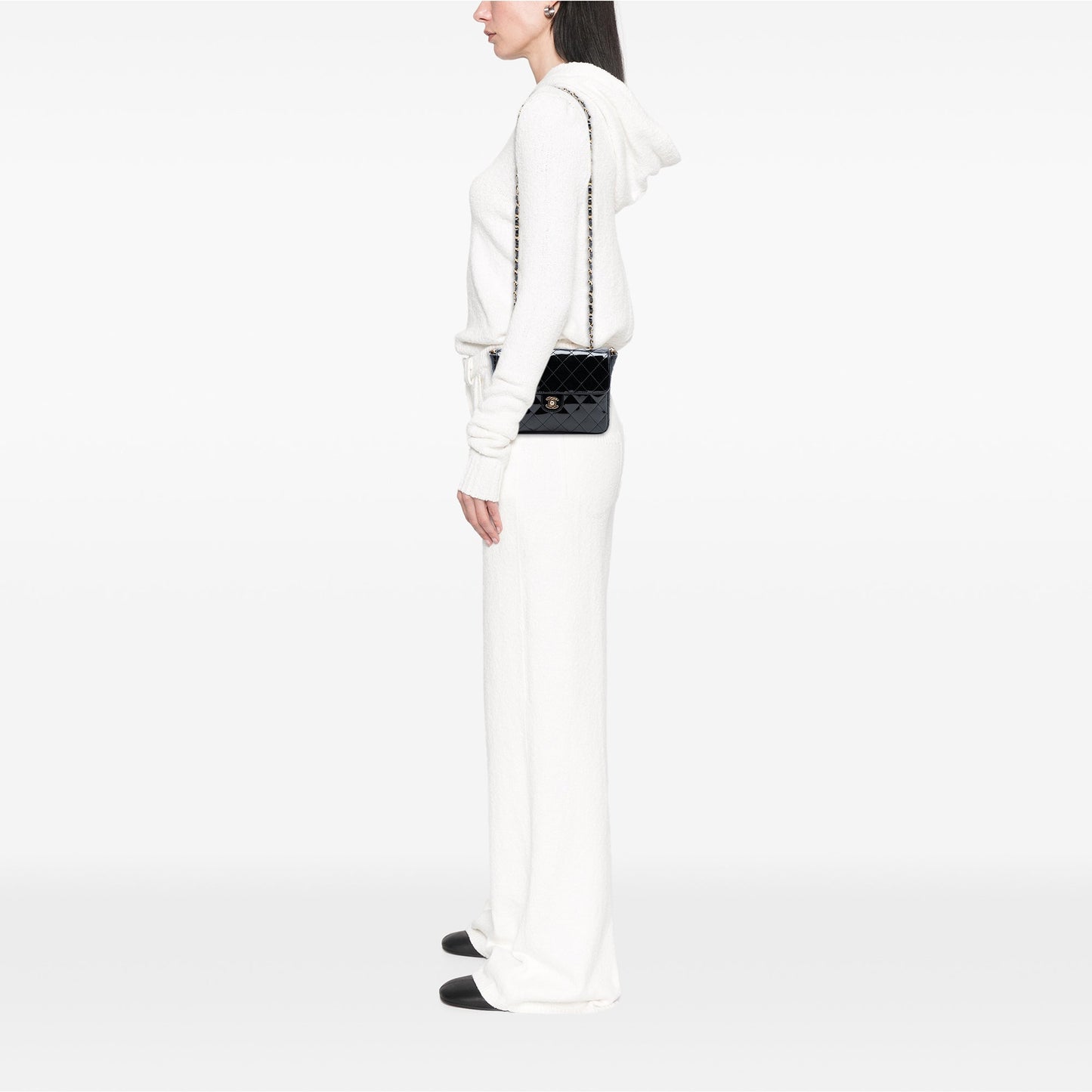 Chanel CC Quilted Patent Straight Single Flap