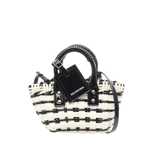 Balenciaga Faux Leather Bistro Basket Bag XXS