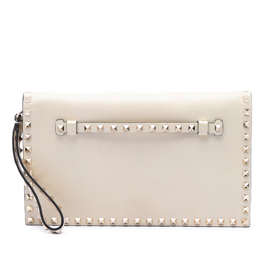 Valentino Leather Rockstud Flap Clutch