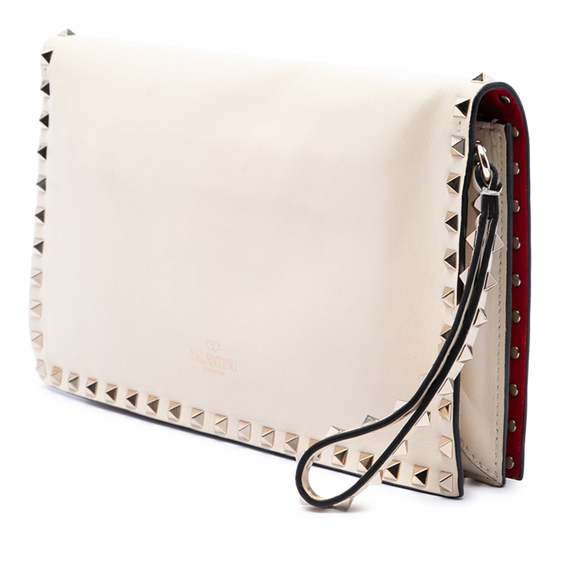 Valentino Leather Rockstud Flap Clutch