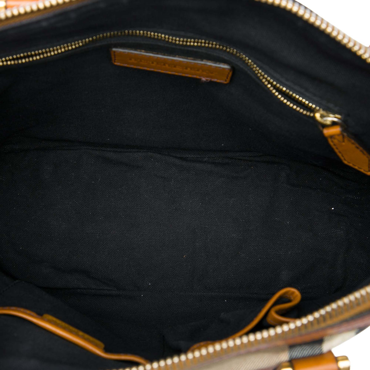 Burberry Small Leather Trimmed House Check Canvas Bridle Orchard Satchel