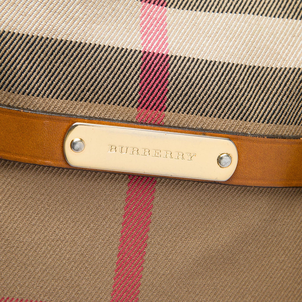 Burberry Small Leather Trimmed House Check Canvas Bridle Orchard Satchel