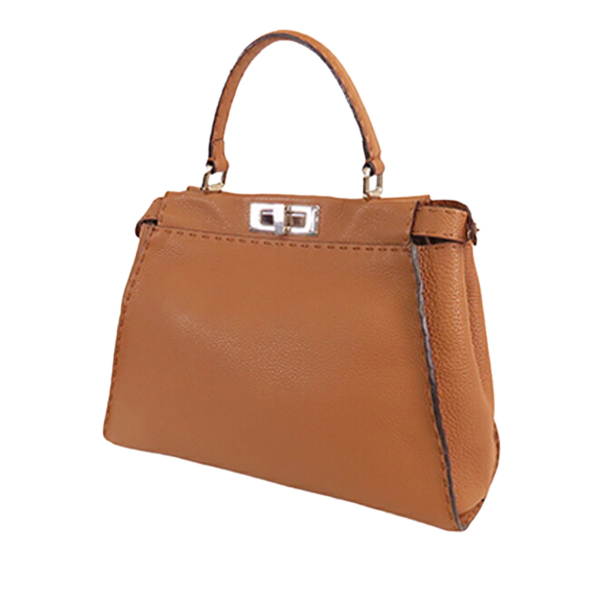 Fendi Medium Leather Selleria Peekaboo Iconic Satchel