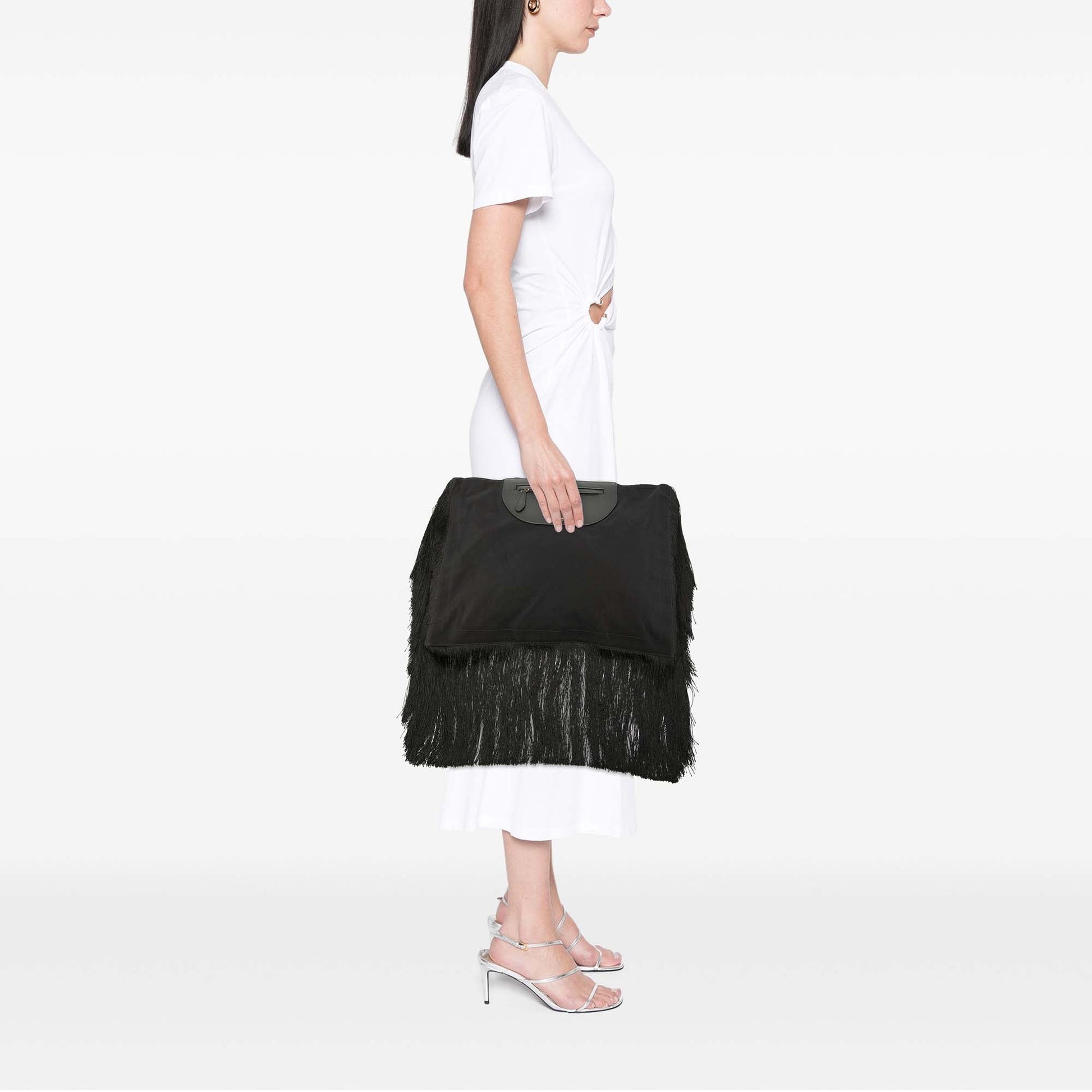 Burberry Canvas Olympia Fringe Clutch