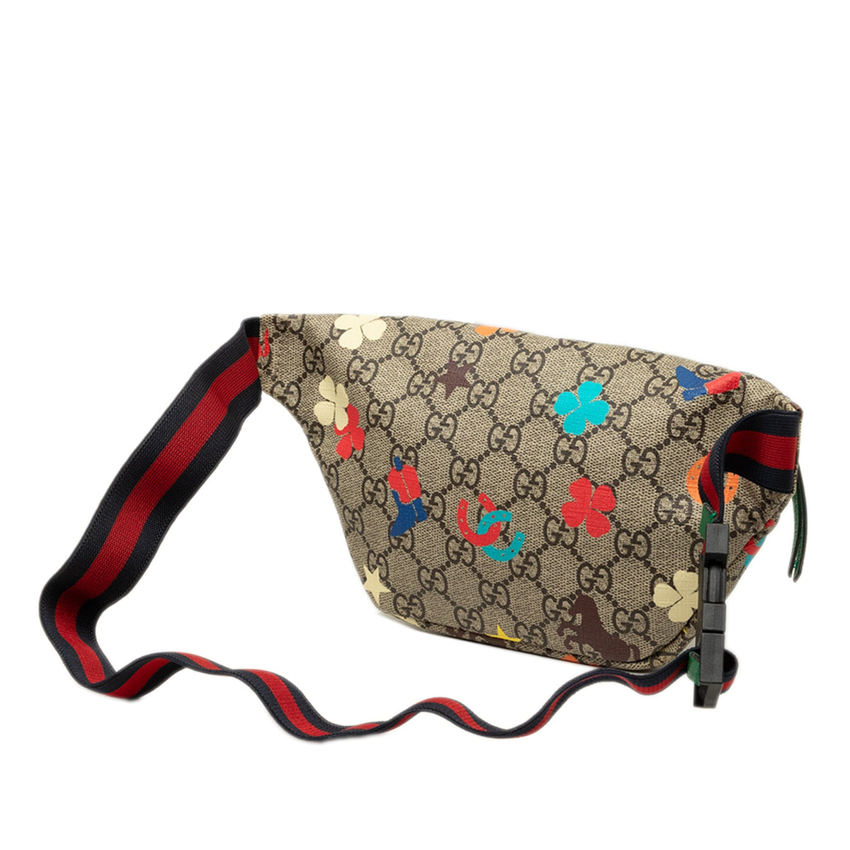 Gucci Kids GG Supreme Ranch Web Belt Bag — Beige