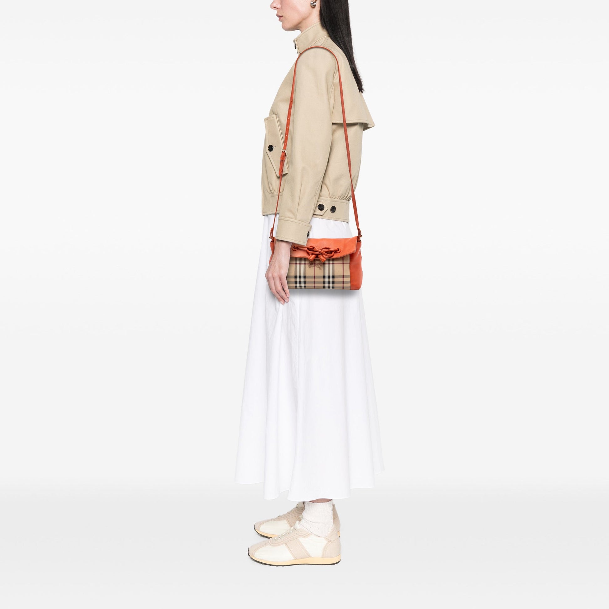 Burberry Haymarket Check Coated Canvas Leah Crossbody