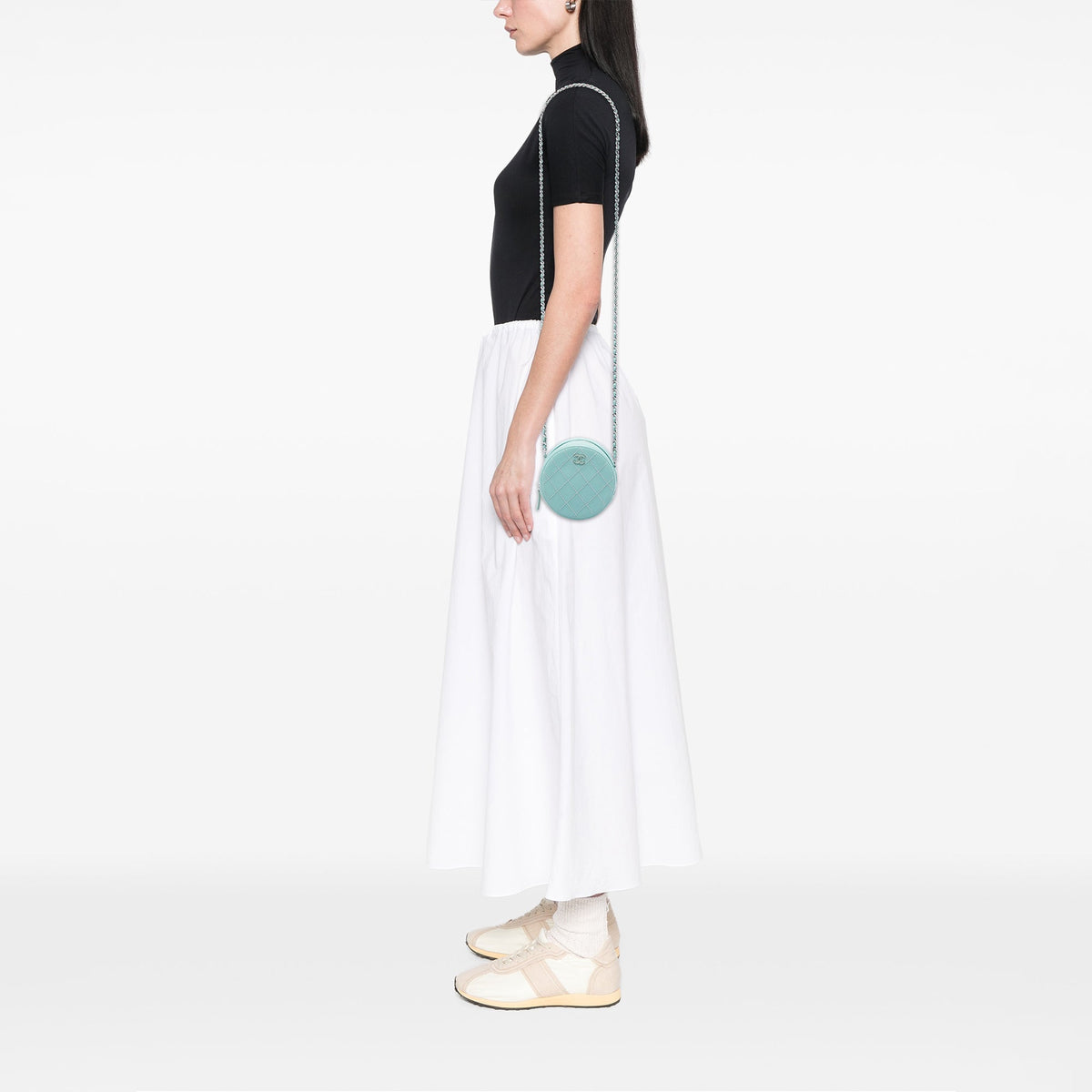 Chanel Quilted Lambskin Ultimate Stitch Round Clutch With Chain