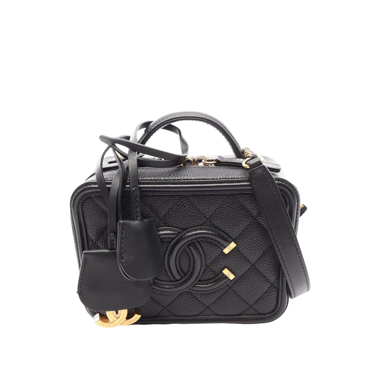 Chanel Small Caviar CC Filigree Vanity Case