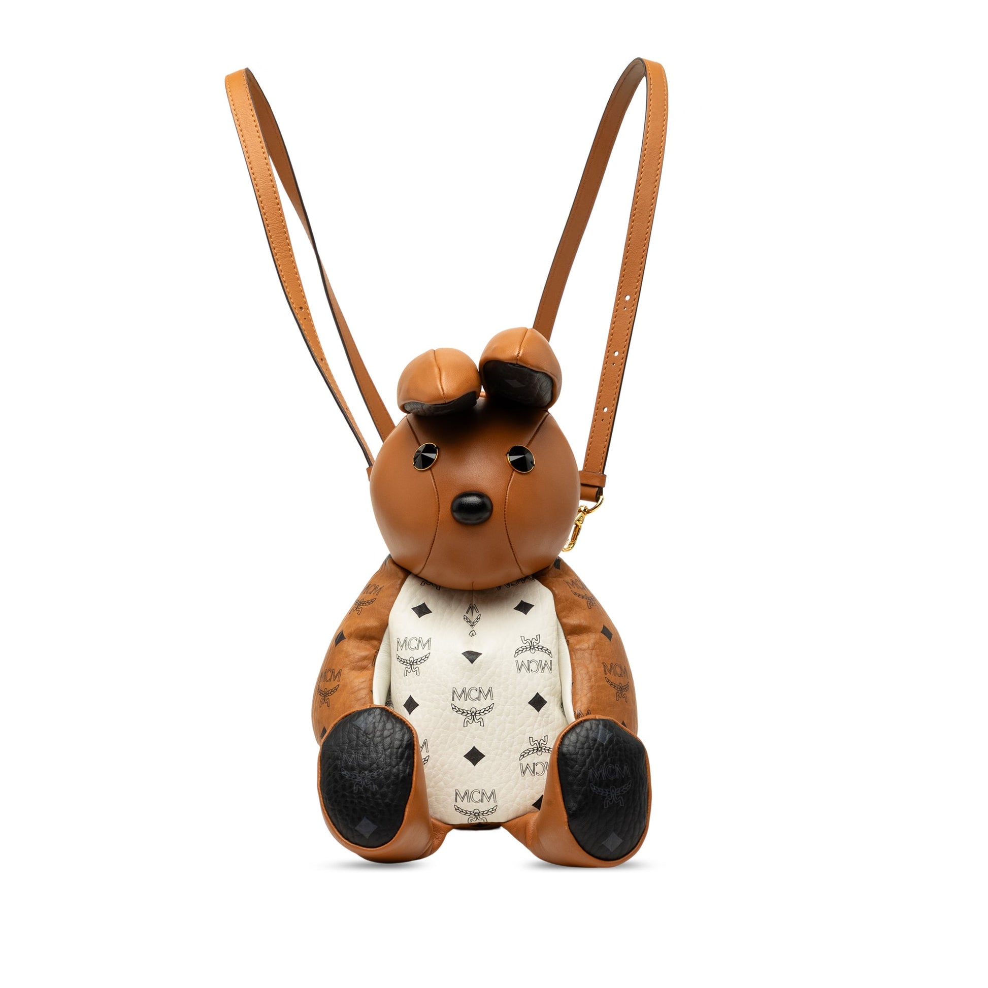 MCM Calfskin and Visetos Coated Canvas Rabbit Zoo Doll Backpack