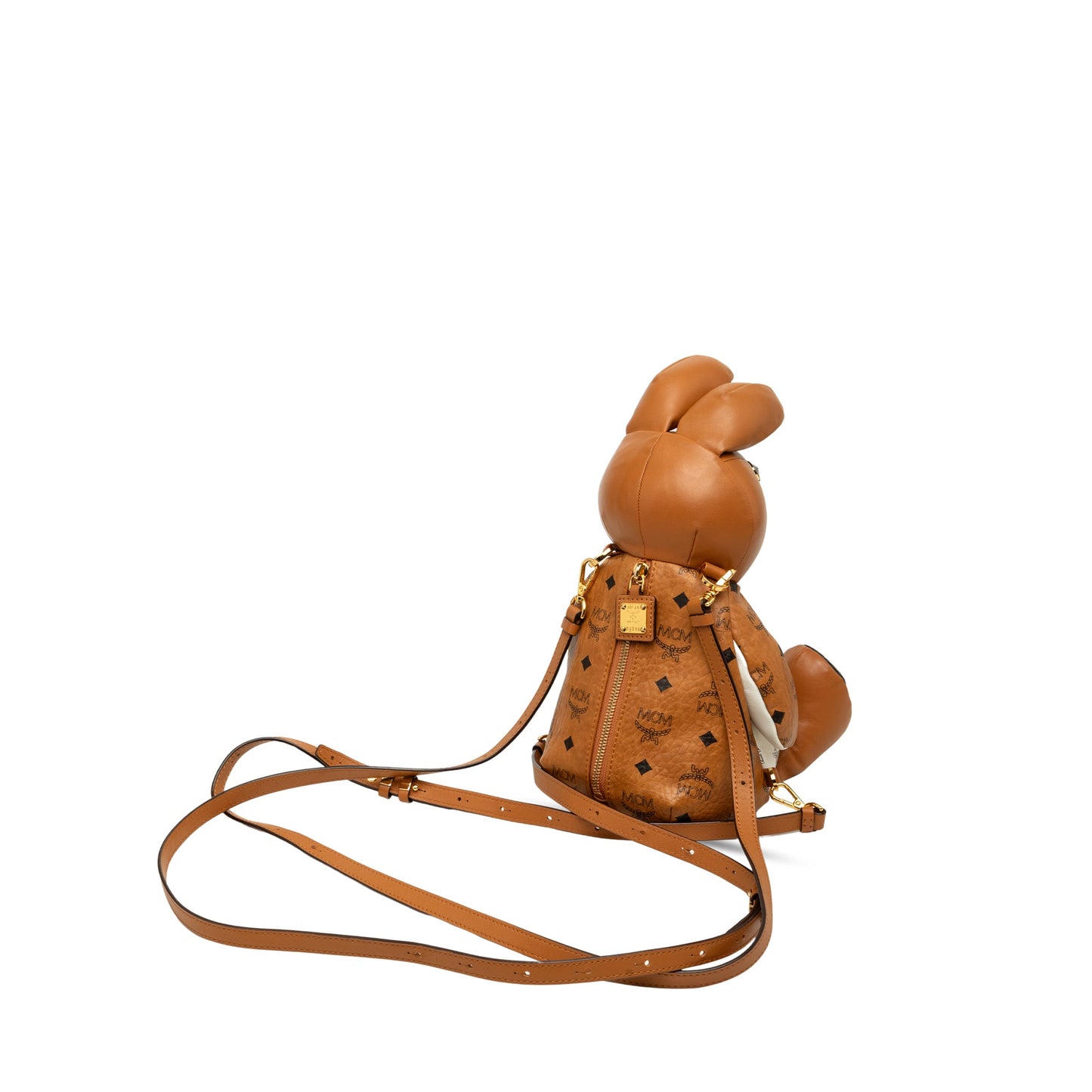 MCM Calfskin and Visetos Coated Canvas Rabbit Zoo Doll Backpack
