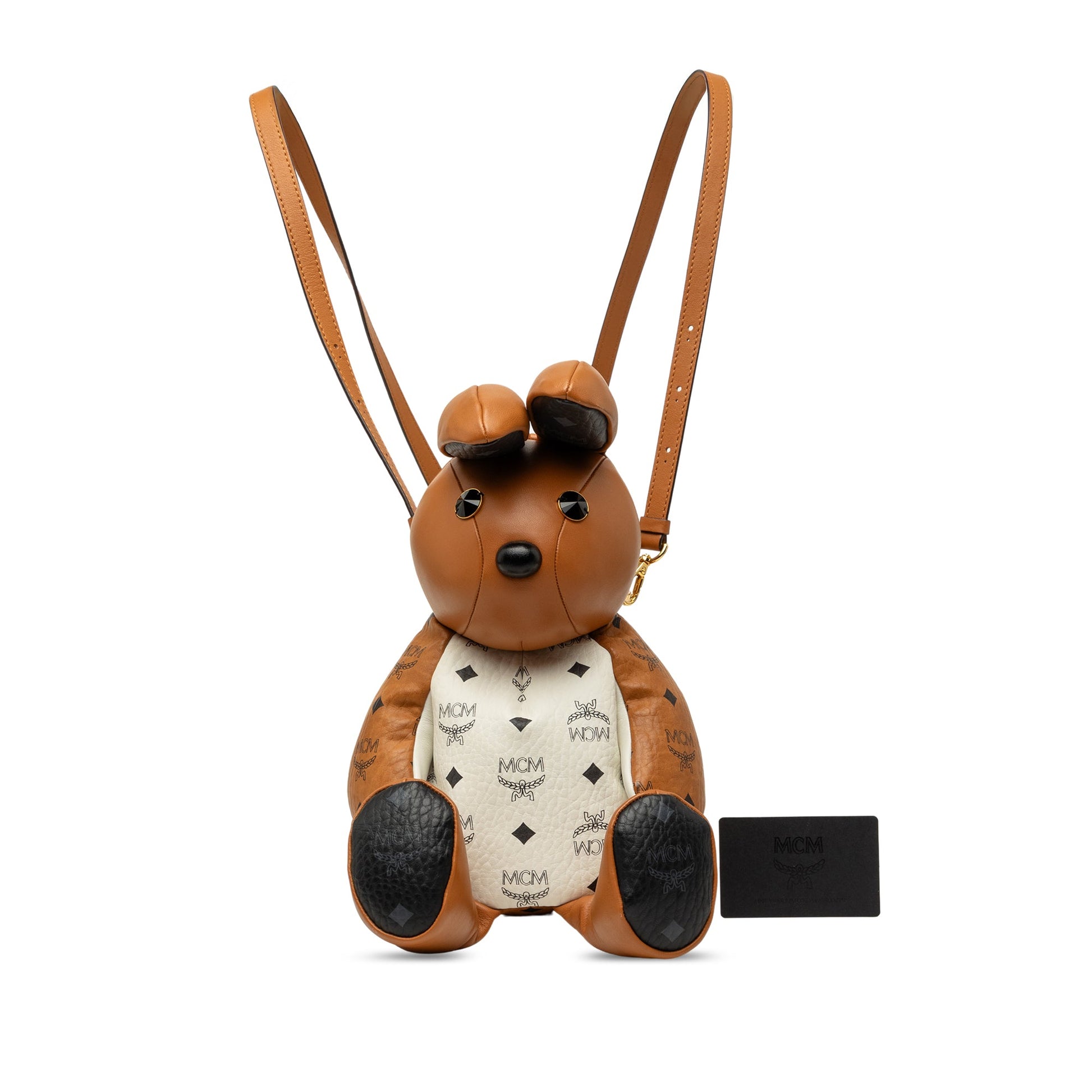 MCM Calfskin and Visetos Coated Canvas Rabbit Zoo Doll Backpack