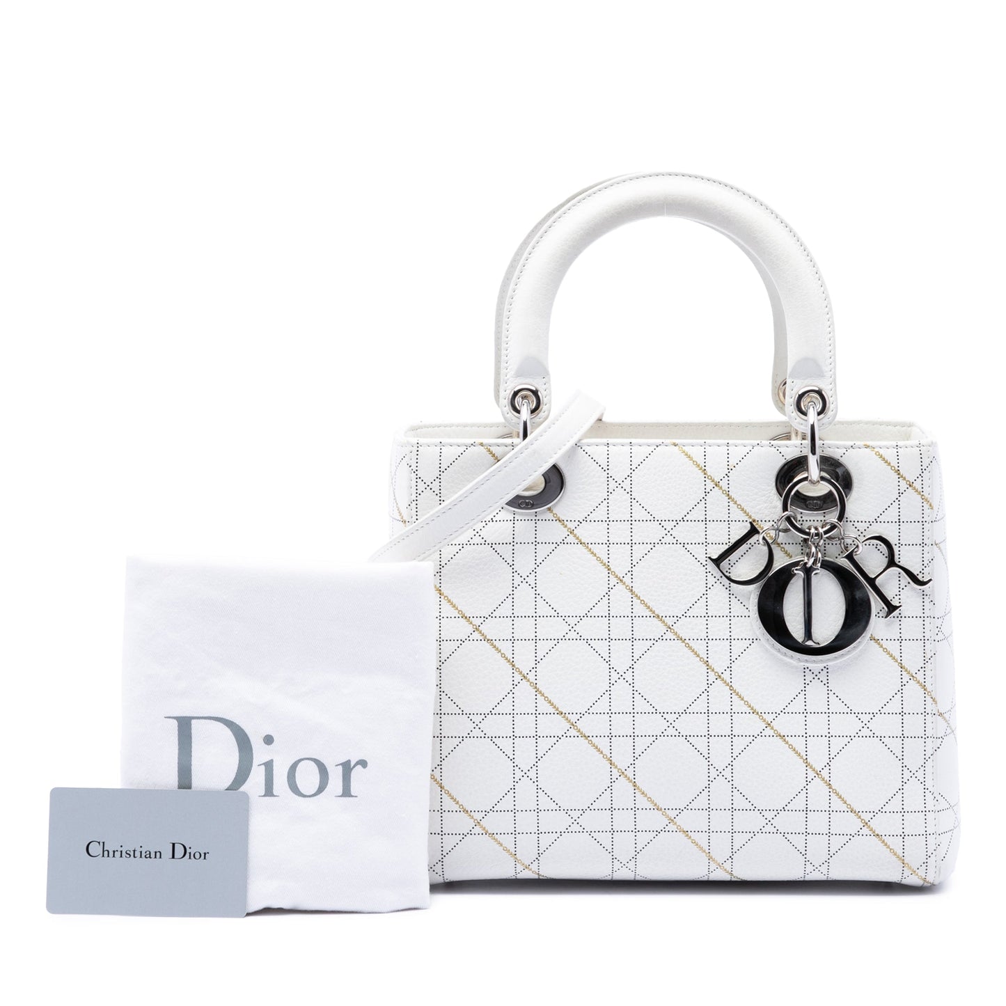 Dior Medium Calfskin Cannage Print Lady Dior