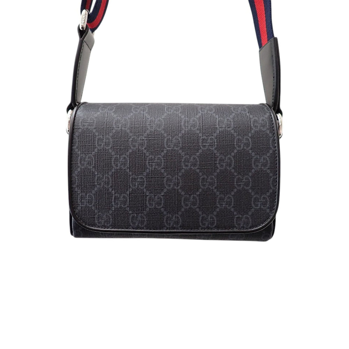 Gucci GG Supreme Web Flap Messenger Bag