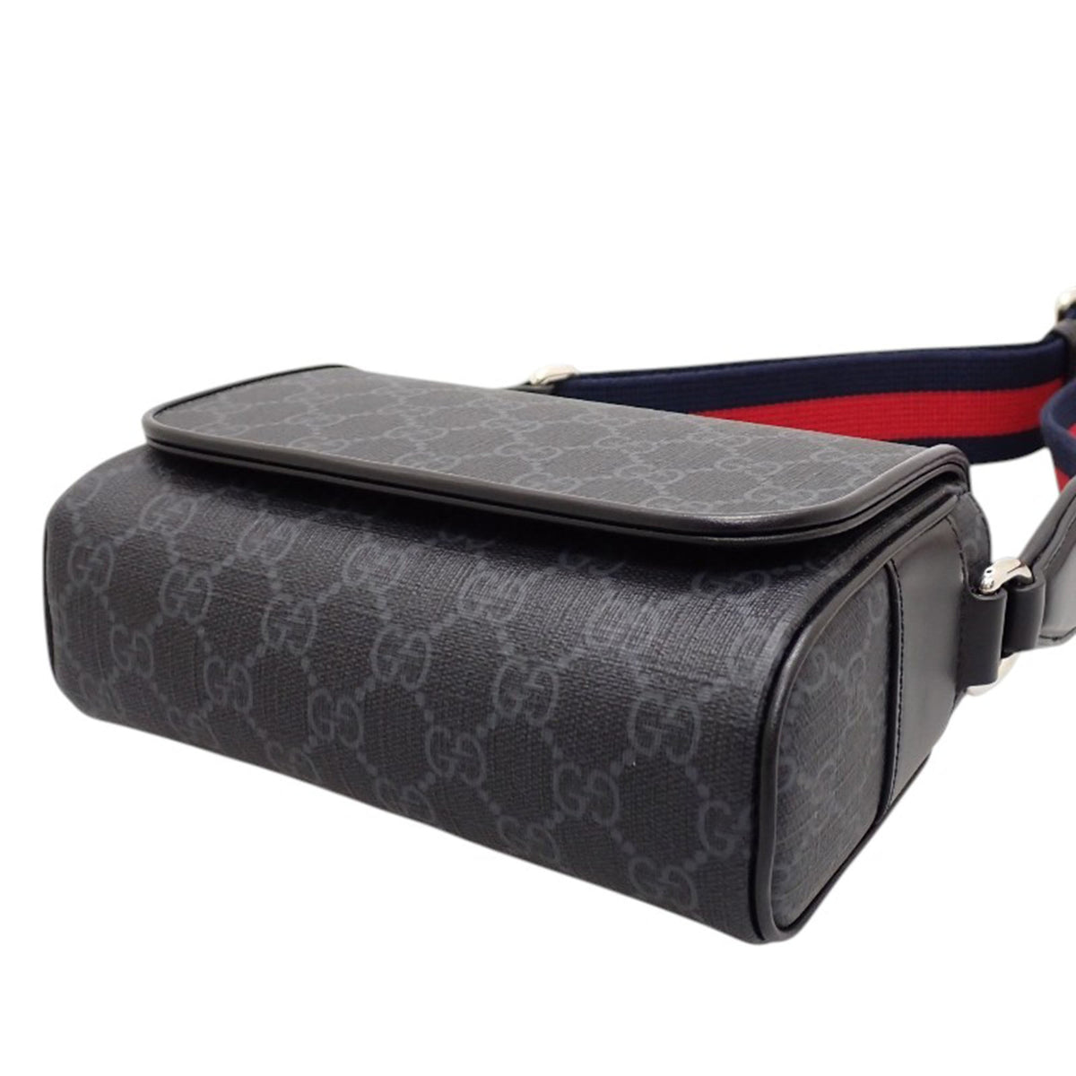 Gucci GG Supreme Web Flap Messenger Bag