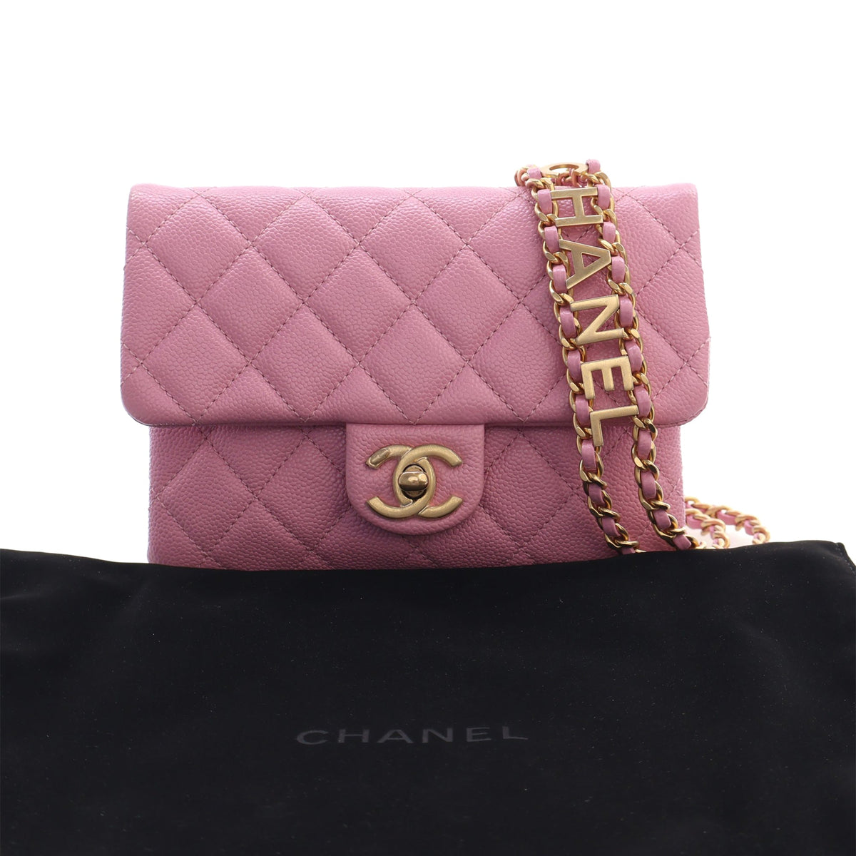 Chanel Quilted Caviar Pick Me Up Flap Belt Bag