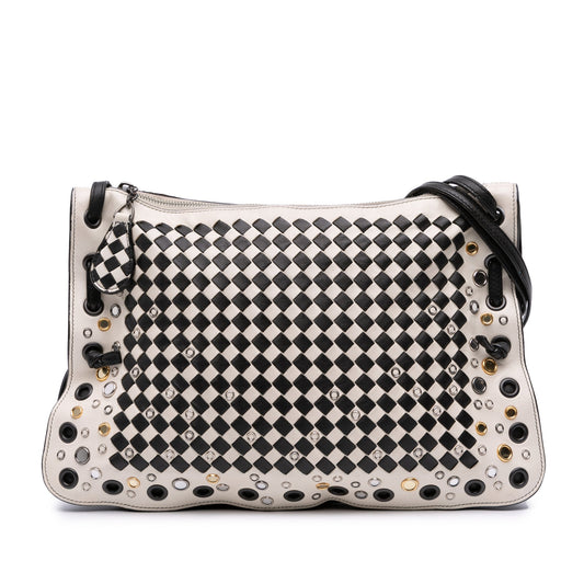 Bottega Veneta Nappa Intrecciato Check Grommet Palio Crossbody