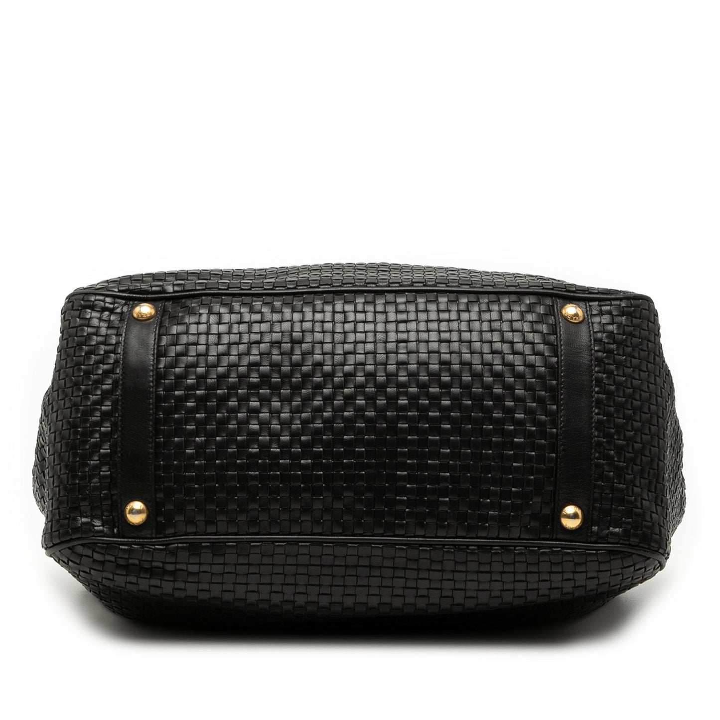 Prada Goatskin Woven Madras Frame Tote