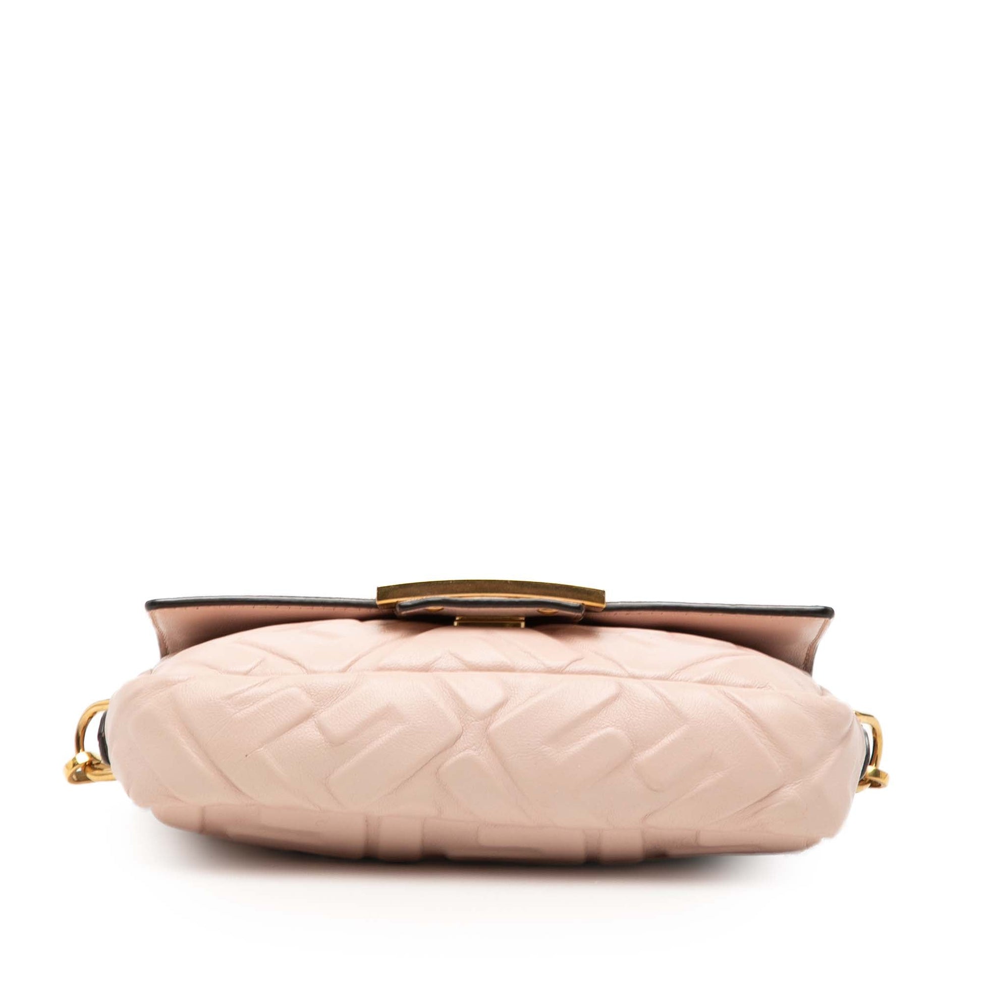 Fendi Mini Zucca Embossed Leather Baguette Satchel