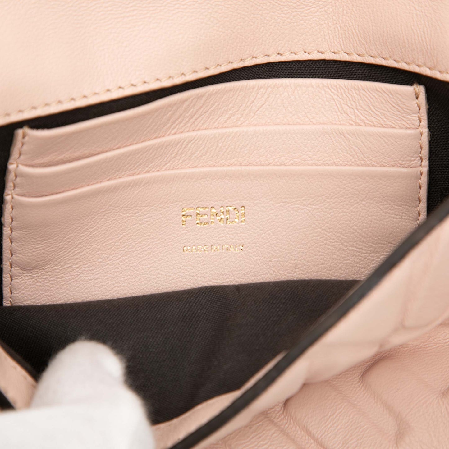 Fendi Mini Zucca Embossed Leather Baguette Satchel