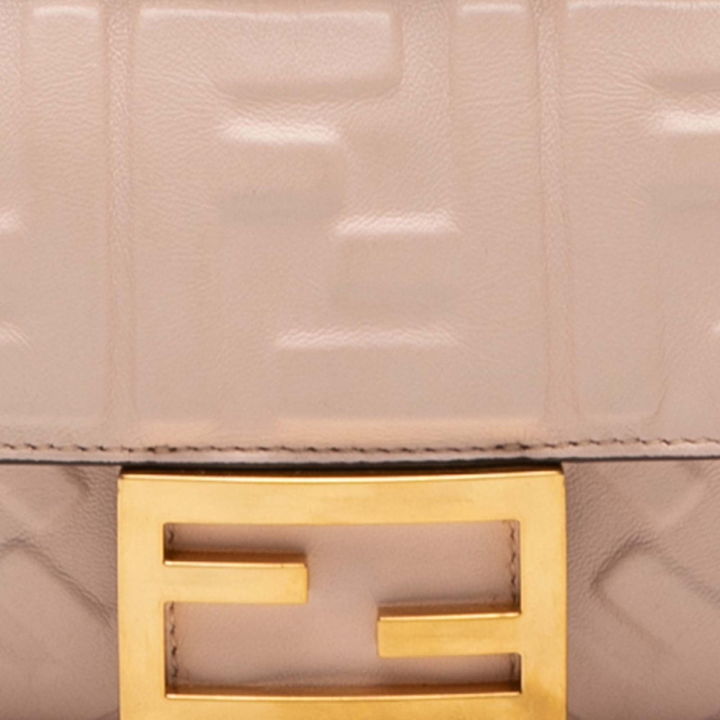 Fendi Mini Zucca Embossed Leather Baguette Satchel