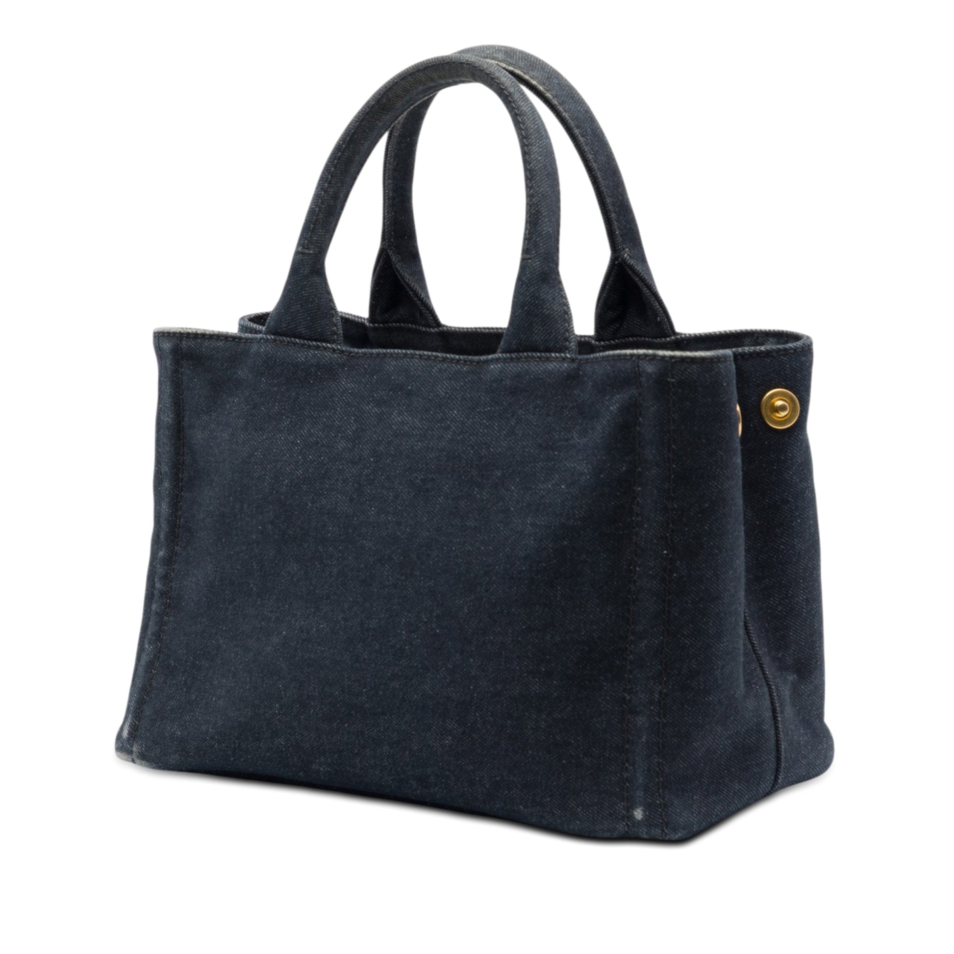 Prada Small Saffiano Trimmed Denim Canapa Robot Satchel