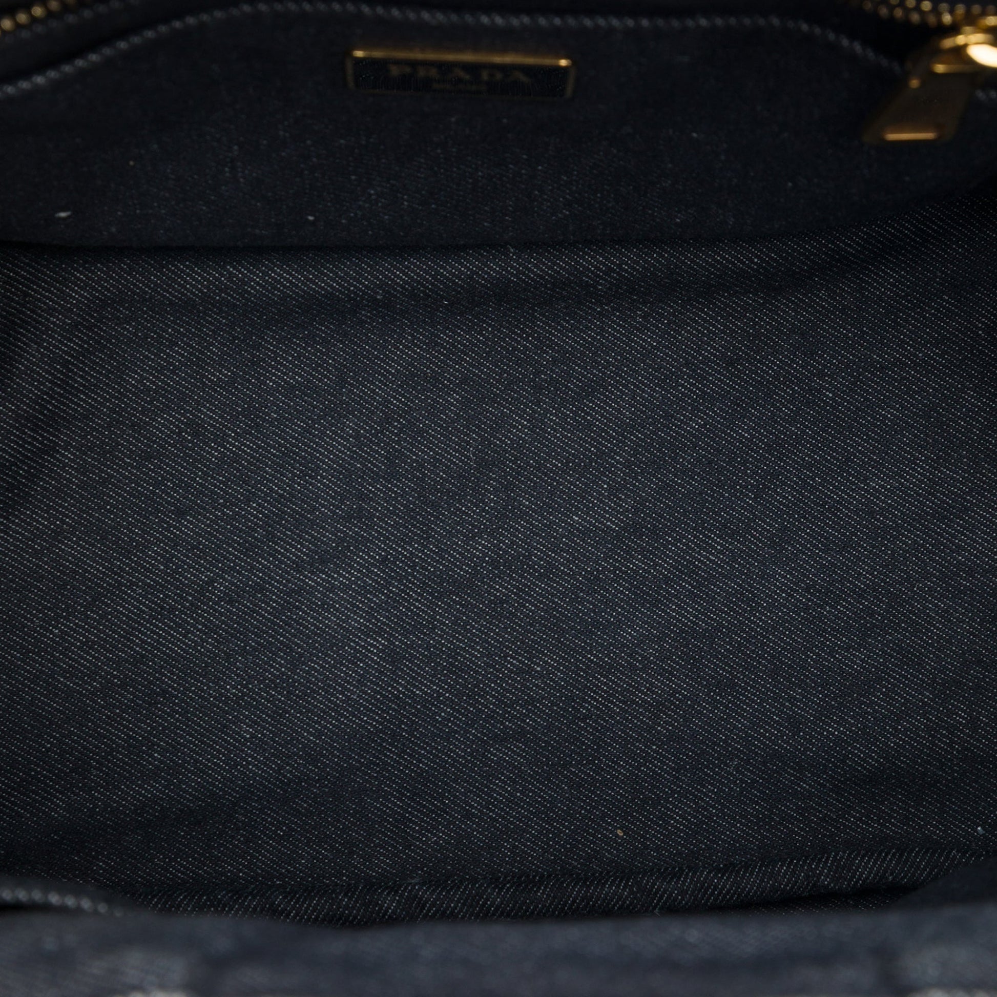 Prada Small Saffiano Trimmed Denim Canapa Robot Satchel