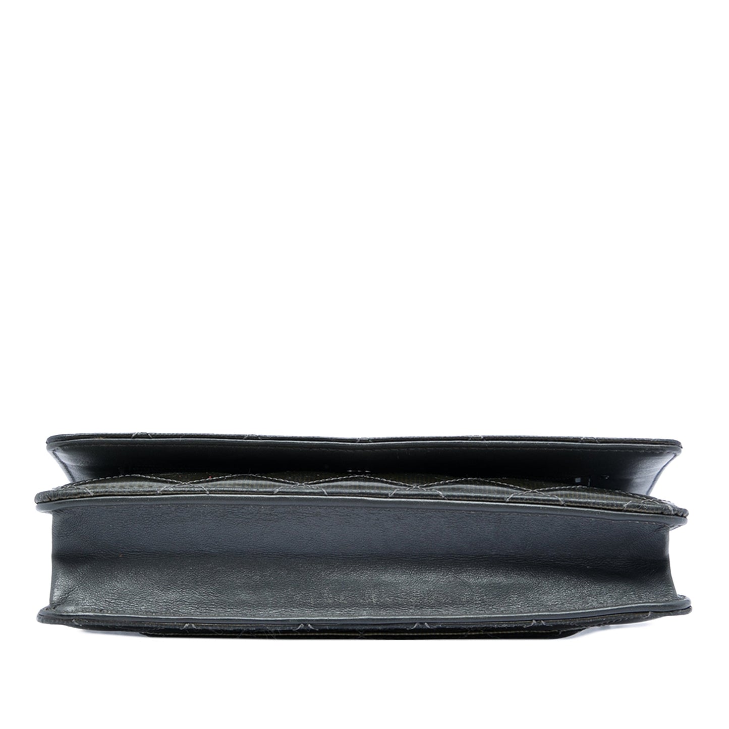 Chanel CC Quilted Striated Metallic Patent Wallet on Chain