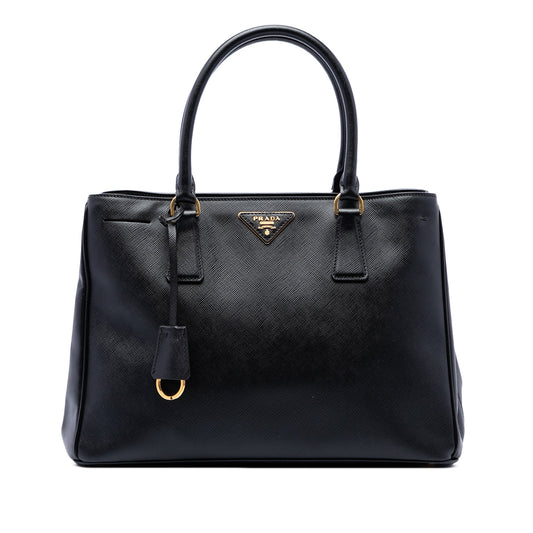 Prada Medium Saffiano Lux Gardeners Tote — Black