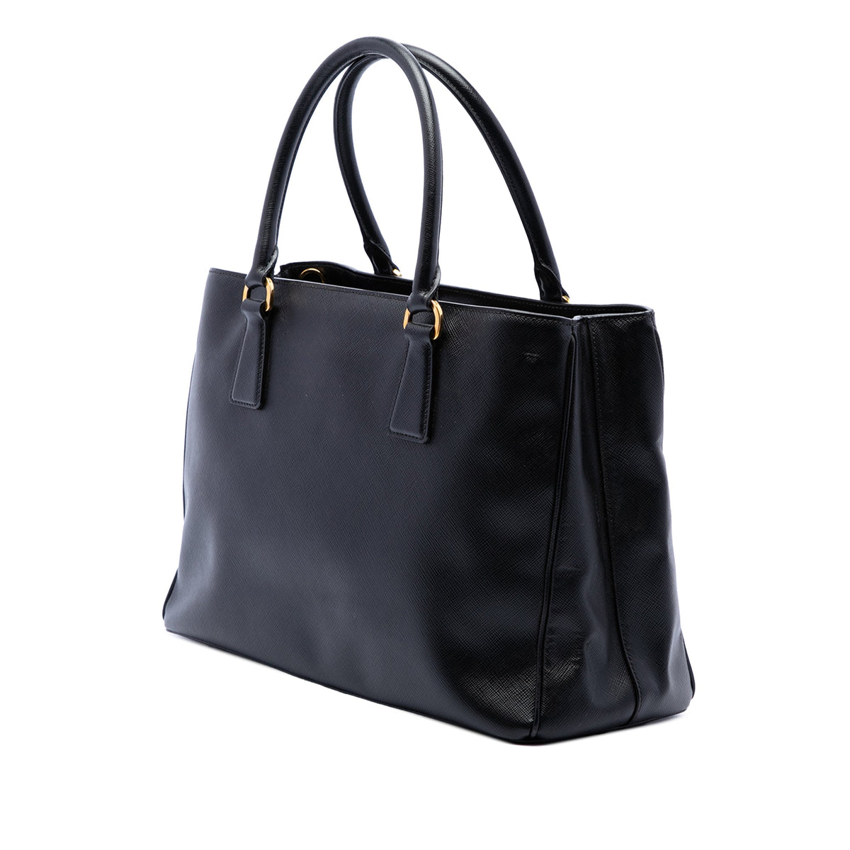 Prada Medium Saffiano Lux Gardeners Tote — Black