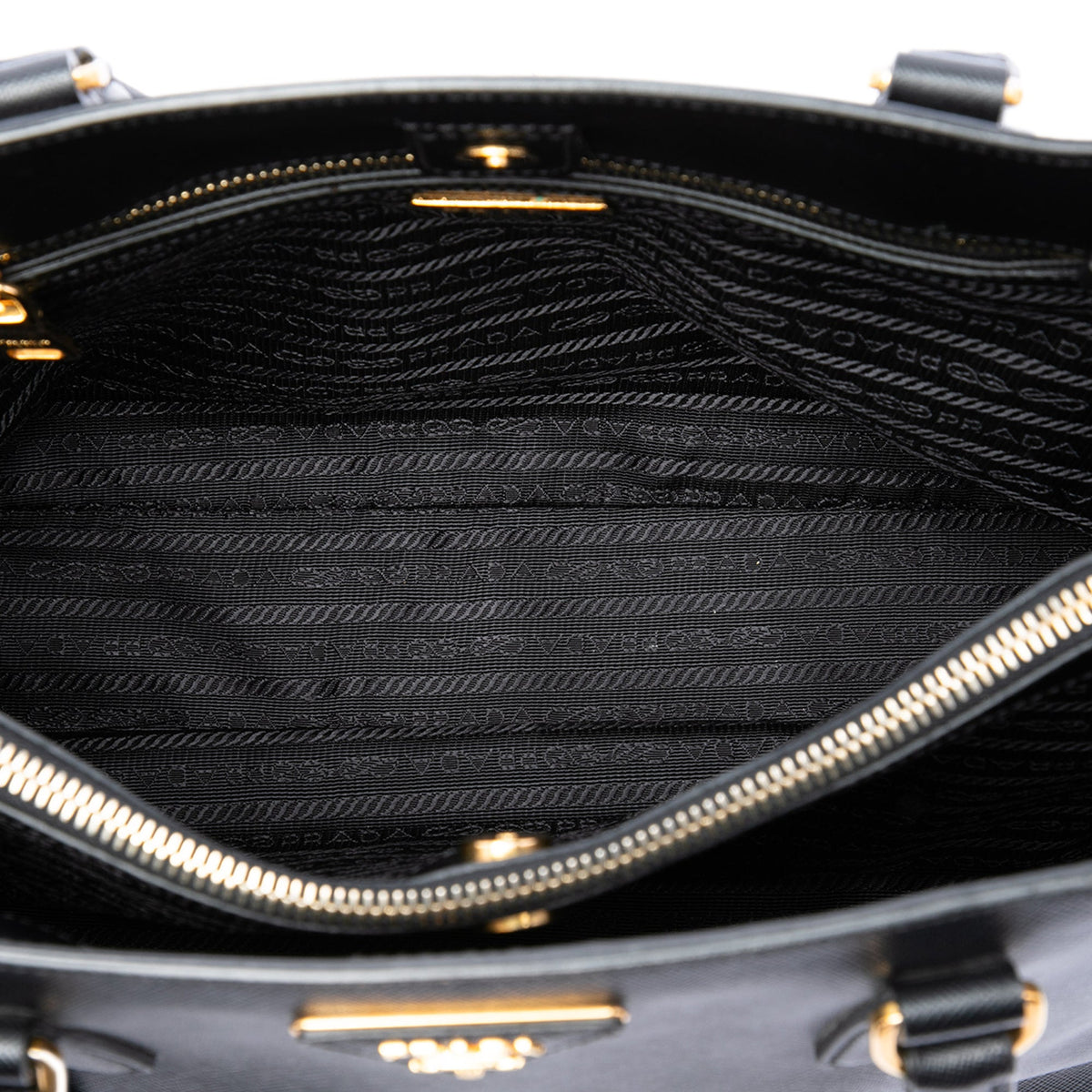 Prada Medium Saffiano Lux Gardeners Tote — Black