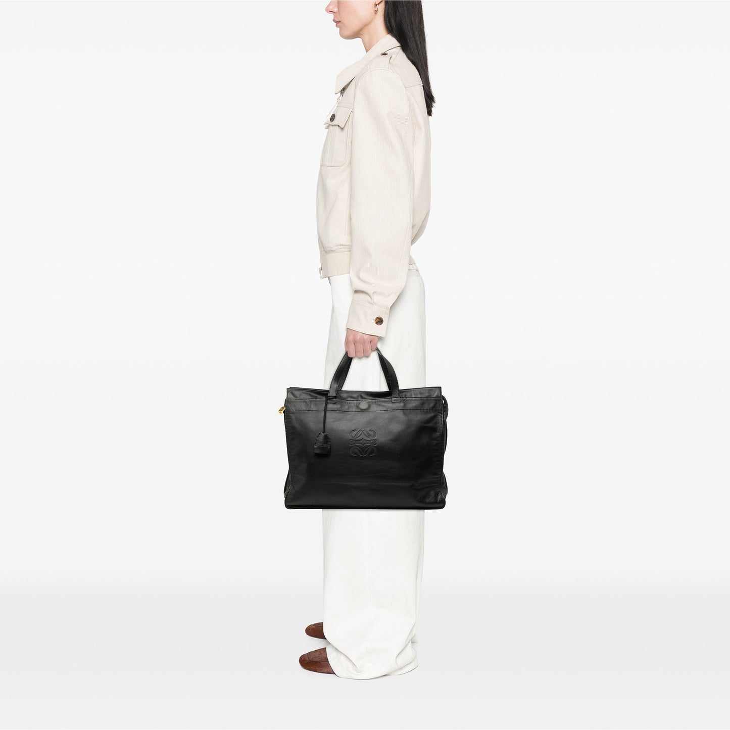 LOEWE Leather Anagram Shopper Tote