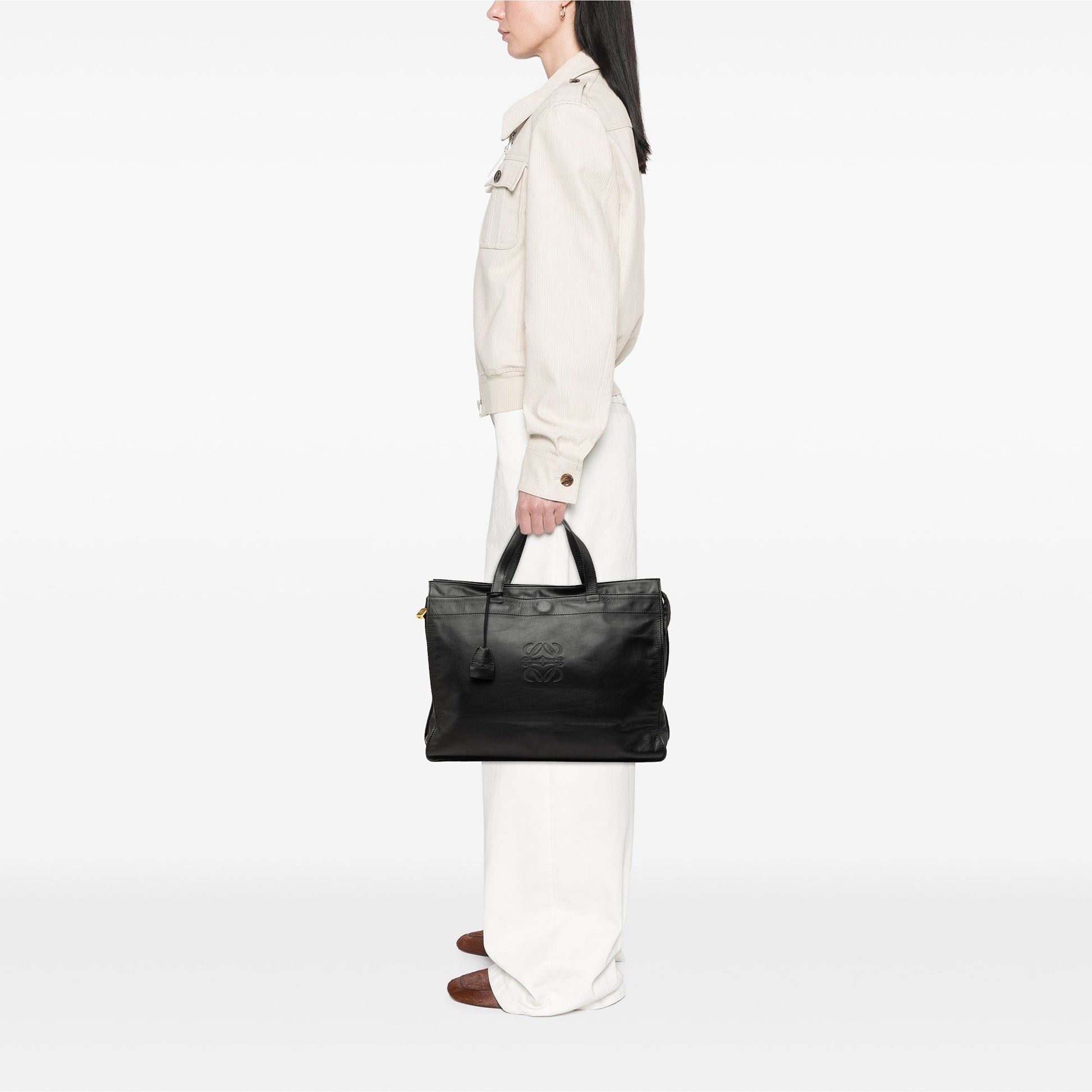 LOEWE Leather Anagram Shopper Tote