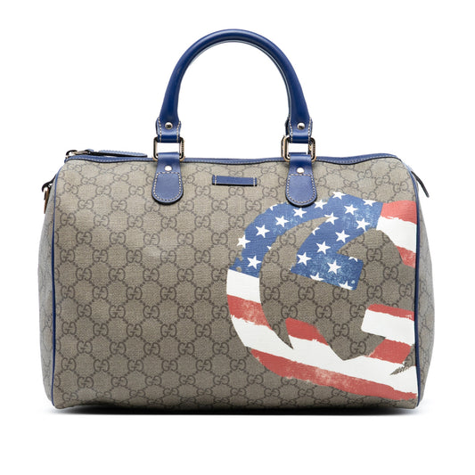 Gucci Unicef Medium GG Supreme American Flag Joy Boston Bag