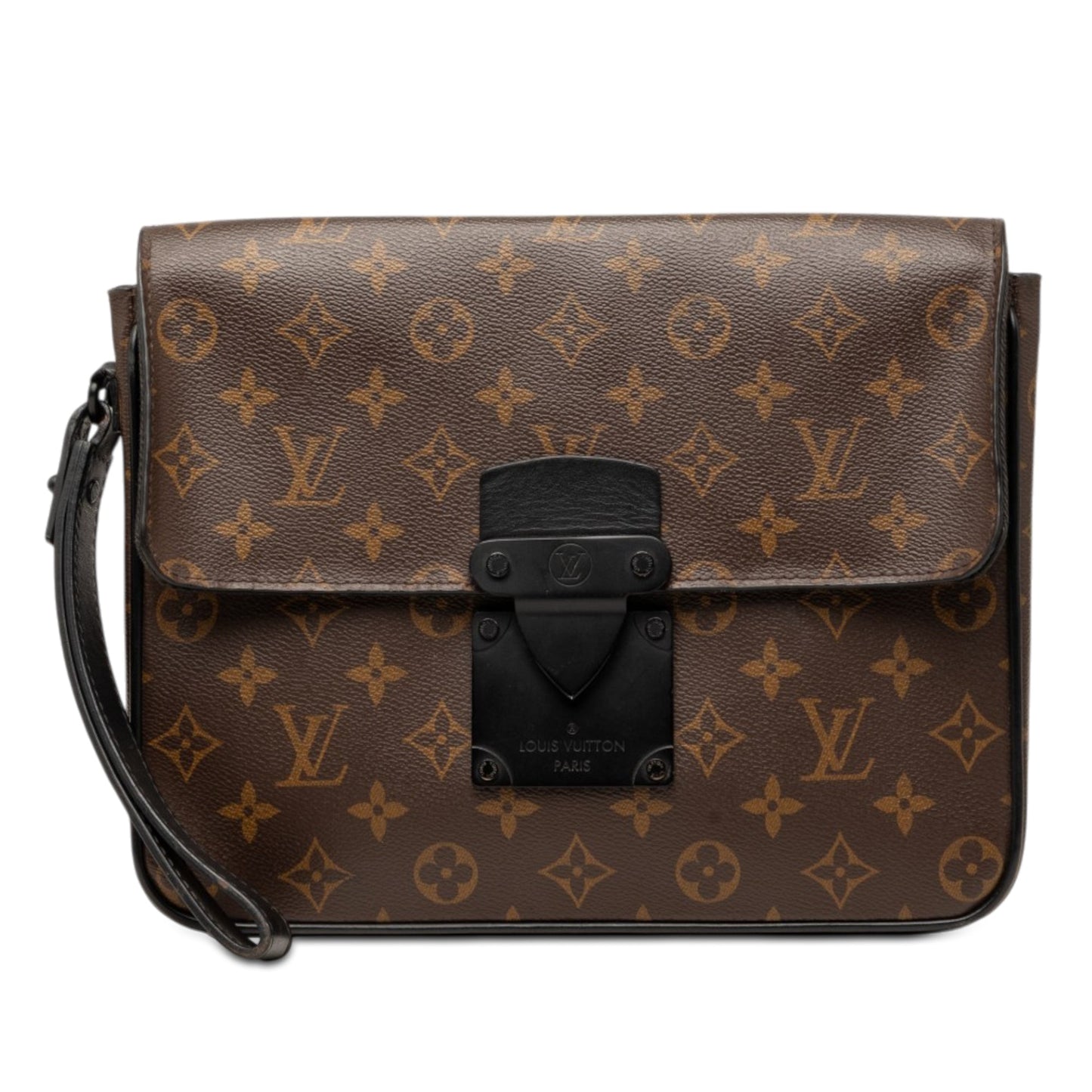Louis Vuitton Monogram Macassar S Lock A4 Pouch