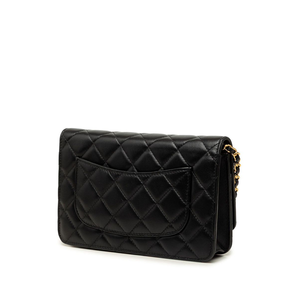 Chanel CC Quilted Lambskin Wallet On Chain — Black