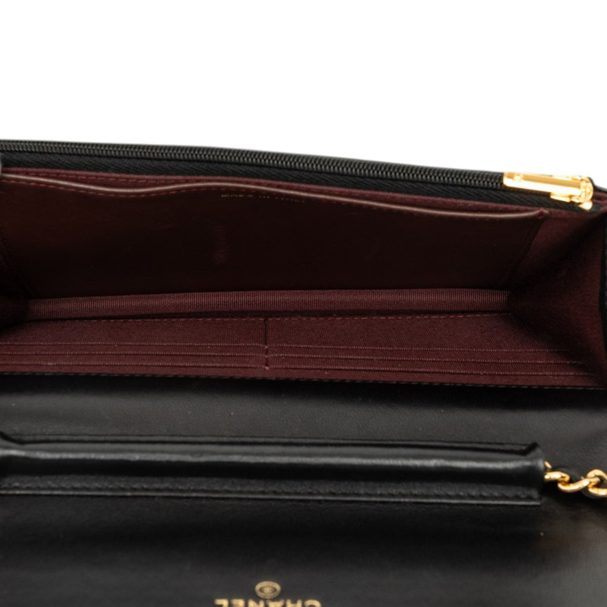 Chanel CC Quilted Lambskin Wallet On Chain — Black