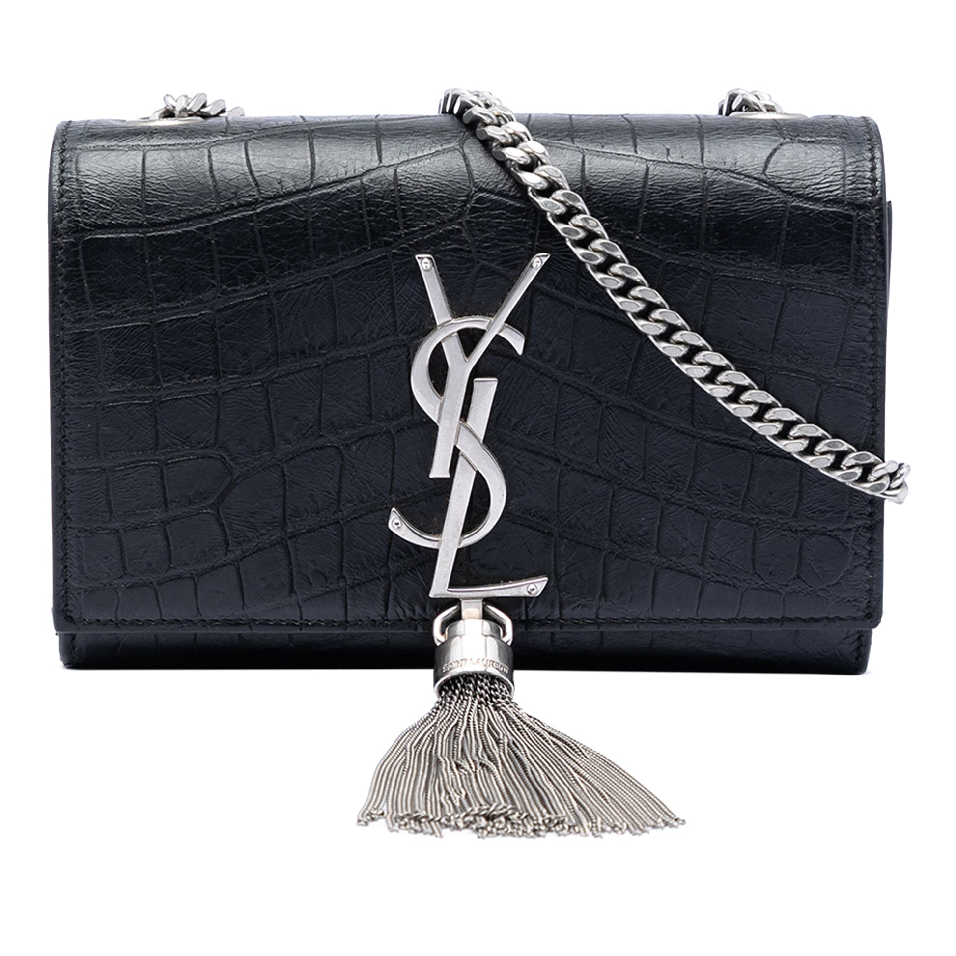 Saint Laurent Small Embossed Kate Tassel Crossbody Bag