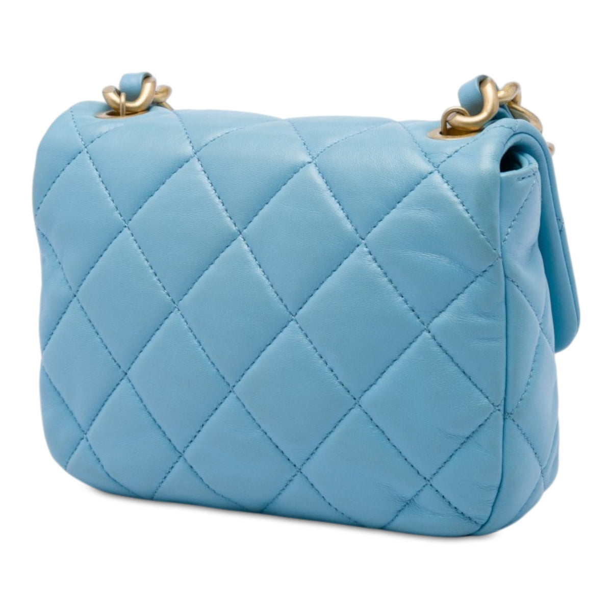 Chanel Mini Quilted Lambskin Lacquered Chain Flap