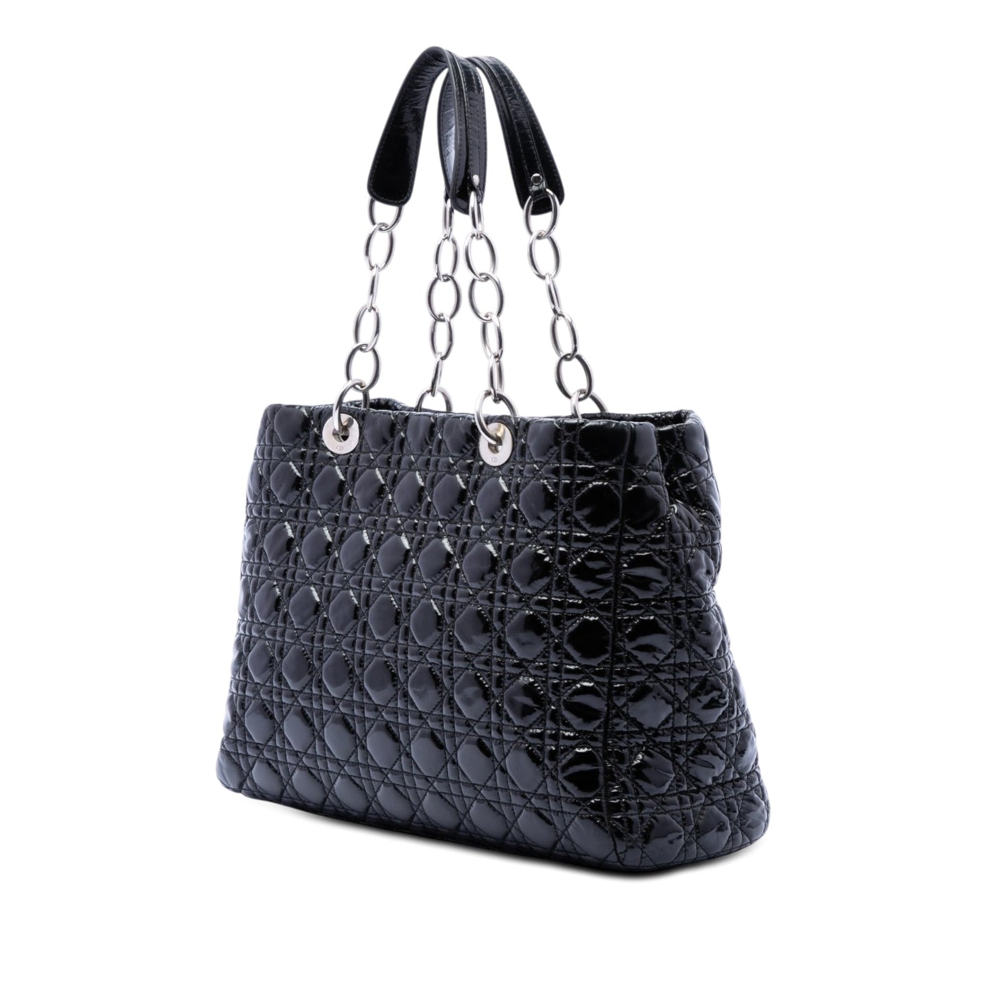 Dior Large Patent Cannage Lady Dior Soft Shopping Tote