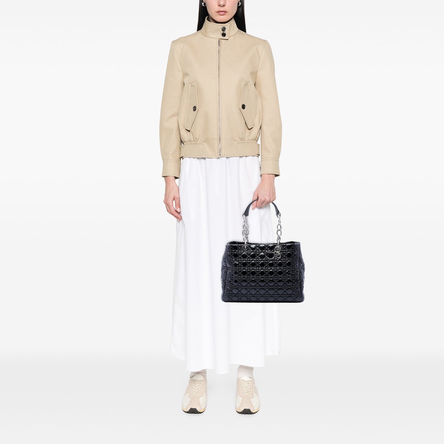 Dior Large Patent Cannage Lady Dior Soft Shopping Tote