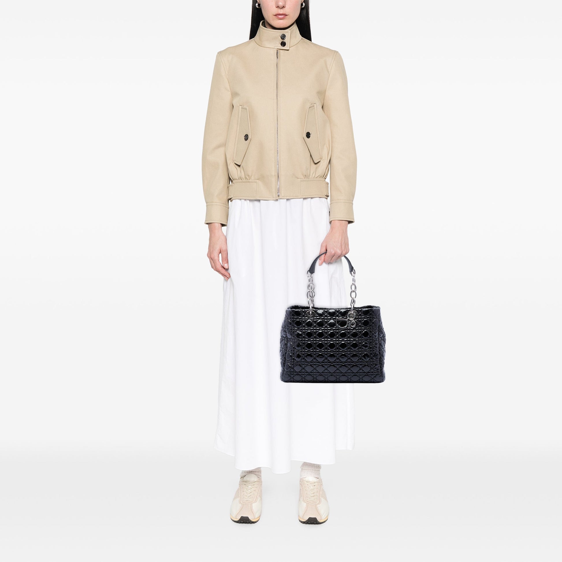 Dior Large Patent Cannage Lady Dior Soft Shopping Tote